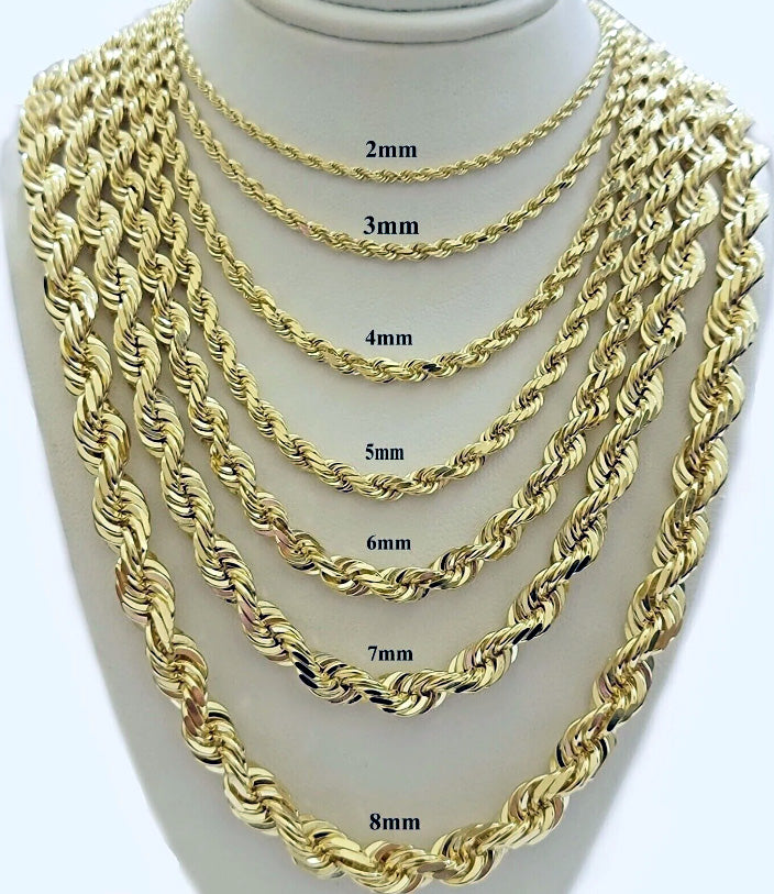 10K Gold Rope Chain Semi Solid