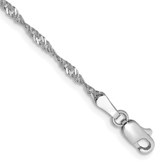 14K Singapore White Gold Chain