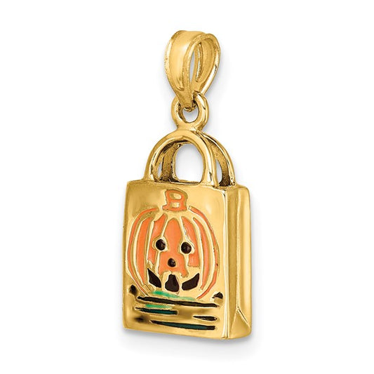 Trick Or Treat Charm Pendant 14K Gold