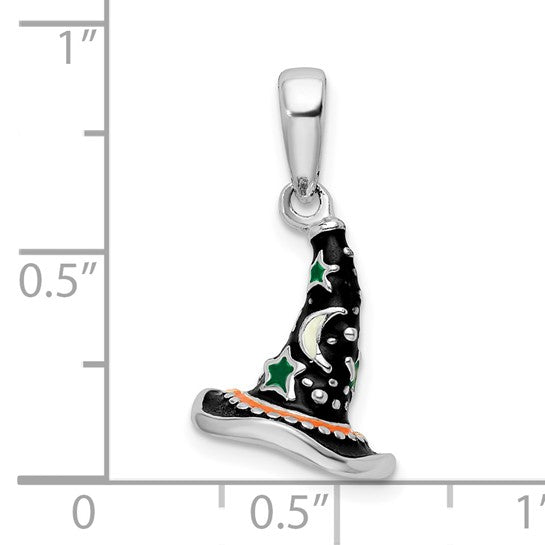 Witch Hat 3D Pendant Sterling Silver