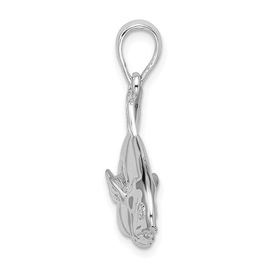 Sterling Silver Piranha 3D Fish Pendant