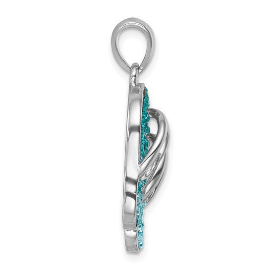 Sterling Silver Crystal Flip Flop Pendant