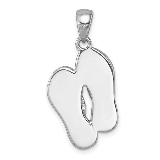 Sterling Silver Crystal Flip Flop Pendant