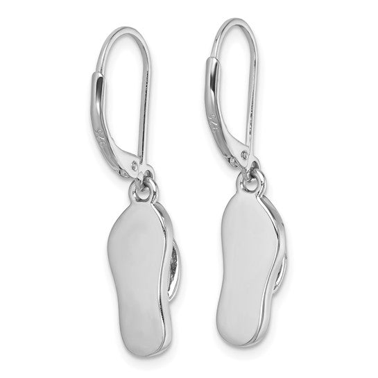 Sterling Silver Crystal Flip Flop Earrings
