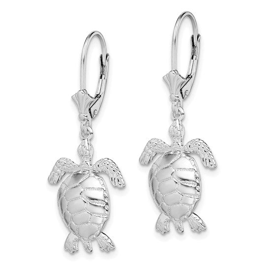 Sterling Silver Sea Turtle Earrings