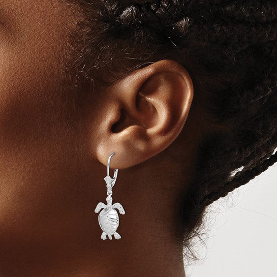 Sterling Silver Sea Turtle Earrings