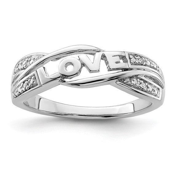 White Gold Filled Sterling Silver Love Band Ring