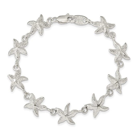 Sterling Silver Star Fish Sea Life Bracelet
