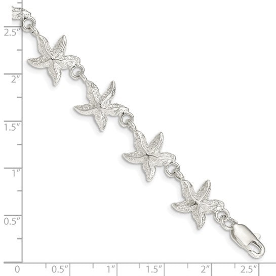 Sterling Silver Star Fish Sea Life Bracelet