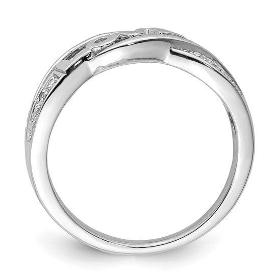 White Gold Filled Sterling Silver Love Band Ring
