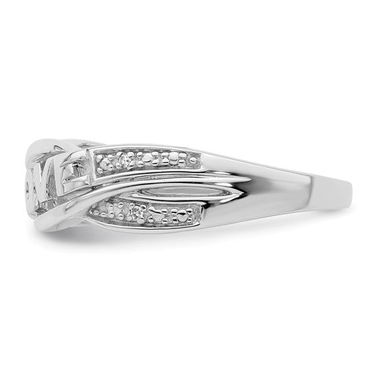 White Gold Filled Sterling Silver Love Band Ring
