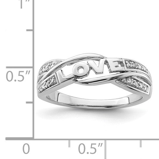 White Gold Filled Sterling Silver Love Band Ring