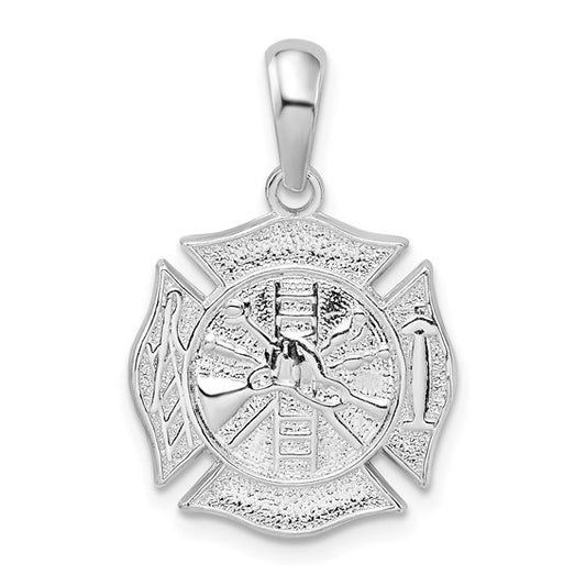 Sterling Silver First Responder Firefighter Shield Pendant
