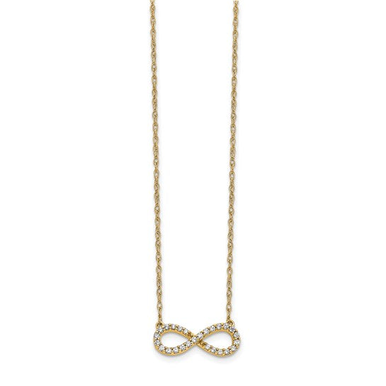 14K White/Rose/Yellow Gold 1/6 Carat Diamond Infinity Necklace
