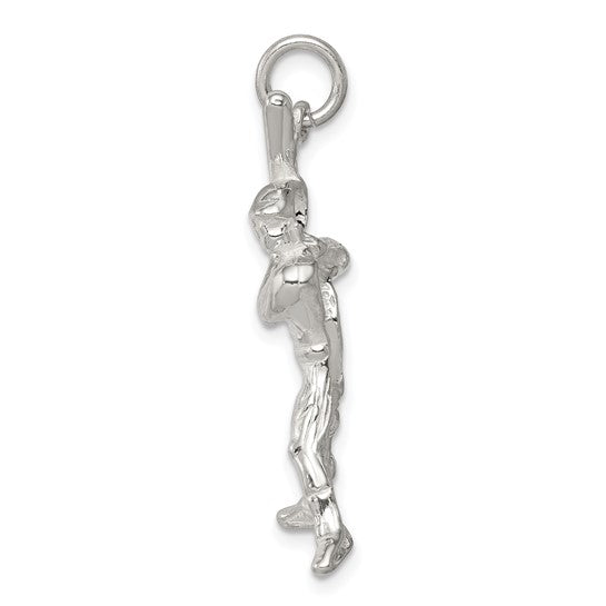 Sterling Silver Baseball Player Batter Pendant