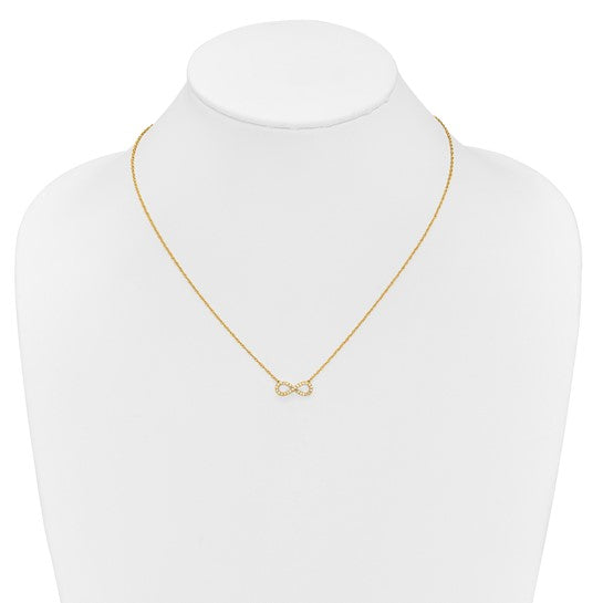 14K White/Rose/Yellow Gold 1/6 Carat Diamond Infinity Necklace