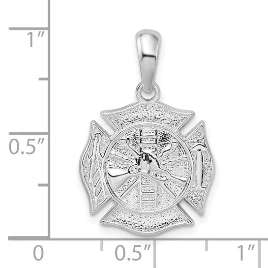 Sterling Silver First Responder Firefighter Shield Pendant