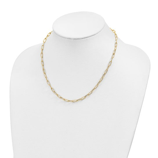 14K Yellow Gold Textured Paperclip Chain