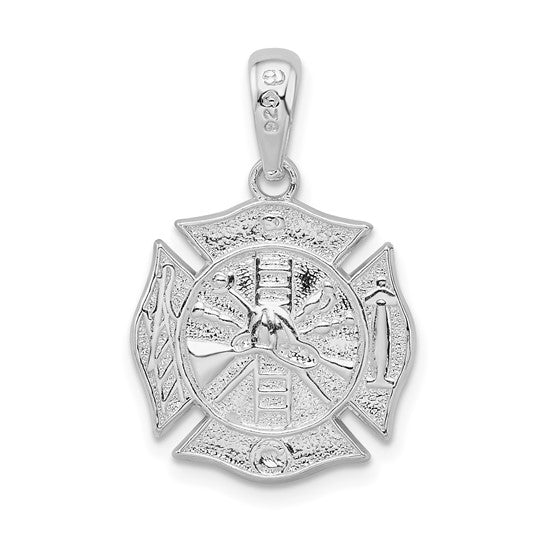 Sterling Silver First Responder Firefighter Shield Pendant