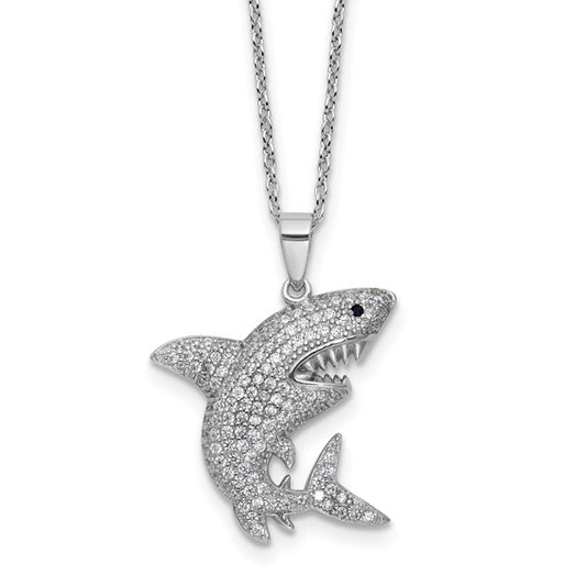 Sterling Silver Moissanite Shark Chain & Pendant