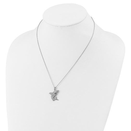 Sterling Silver Moissanite Shark Chain & Pendant