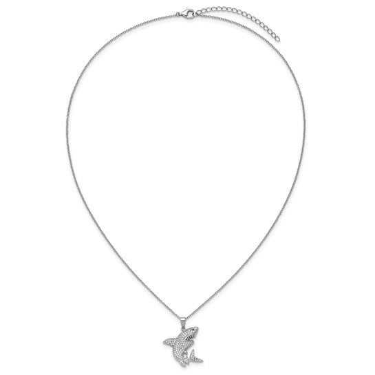 Sterling Silver Moissanite Shark Chain & Pendant