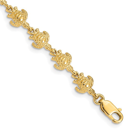 14K Yellow Gold Sea Turtle Bracelet
