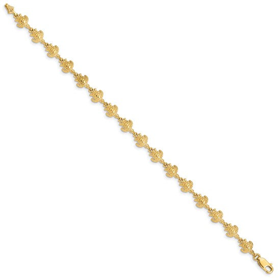 14K Yellow Gold Sea Turtle Bracelet