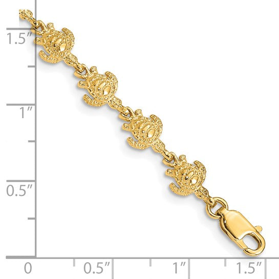 14K Yellow Gold Sea Turtle Bracelet