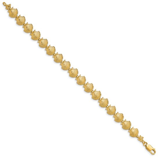 14K Yellow Gold Sea Shell Scallop Bracelet