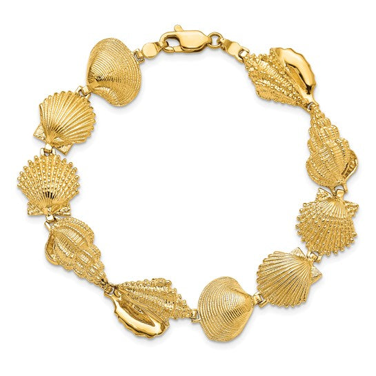 14K Yellow Gold Sea Shell Bracelet