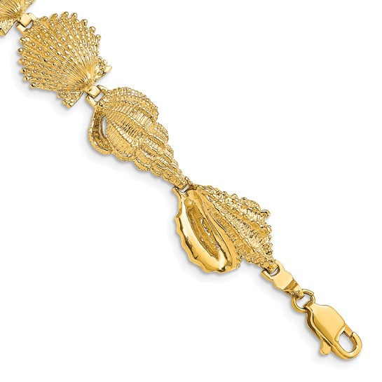 14K Yellow Gold Sea Shell Bracelet