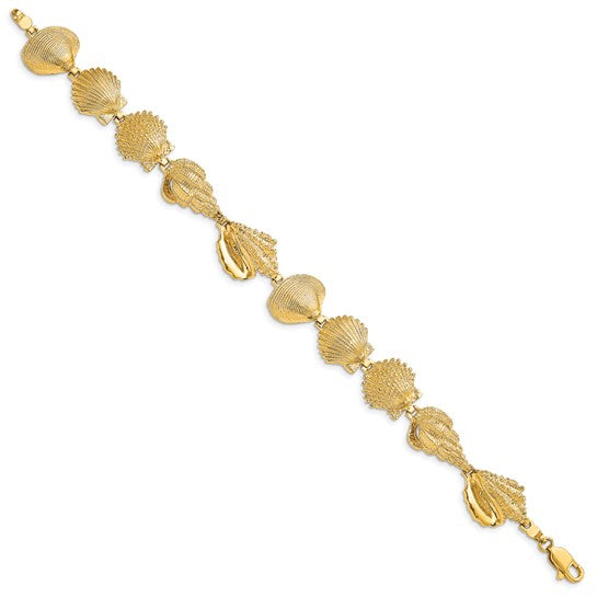 14K Yellow Gold Sea Shell Bracelet