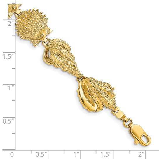 14K Yellow Gold Sea Shell Bracelet