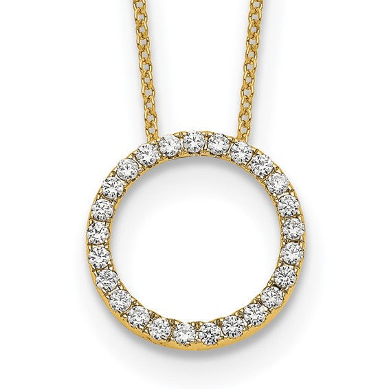 10K/14K White/Yellow Gold Diamond Circle 1/2 Carat Necklace