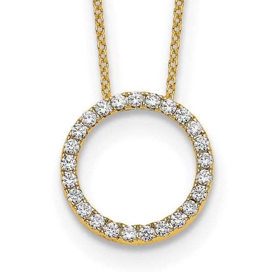 10K/14K White/Yellow Gold Diamond Circle 1/2 Carat Necklace