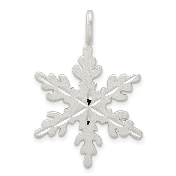 Sterling Silver Diamond Cut Snowflake Pendant