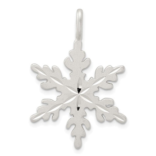 Sterling Silver Diamond Cut Snowflake Pendant