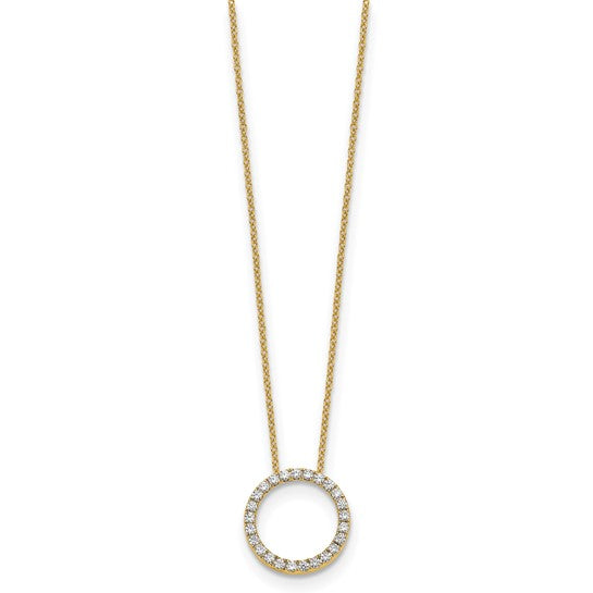 10K/14K White/Yellow Gold Diamond Circle 1/2 Carat Necklace