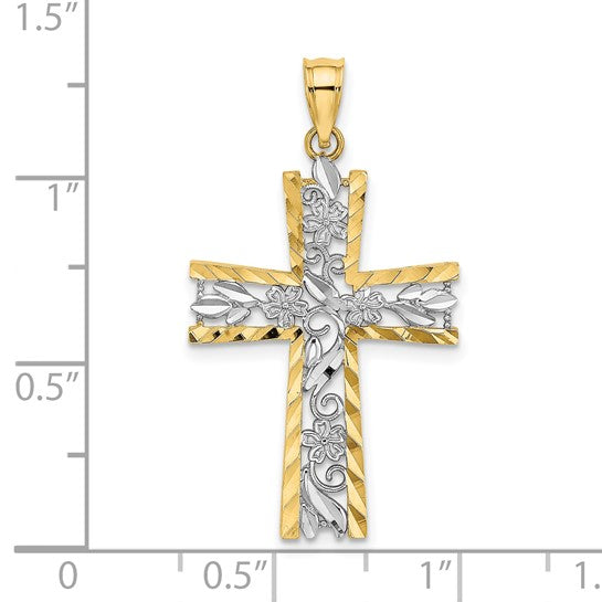 Two Tone Latin Cross Rose 14K/10K Gold