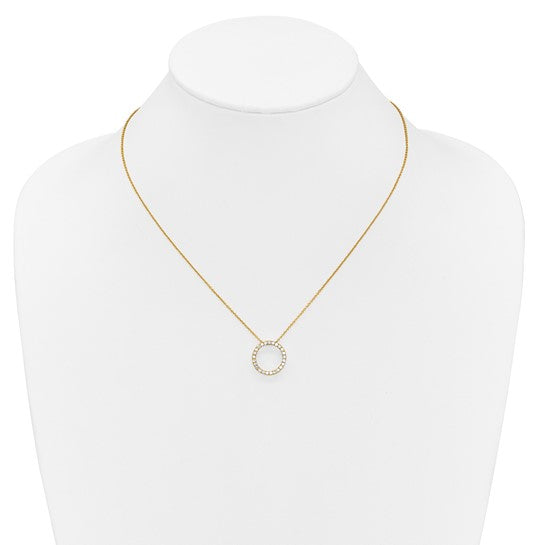 10K/14K White/Yellow Gold Diamond Circle 1/2 Carat Necklace