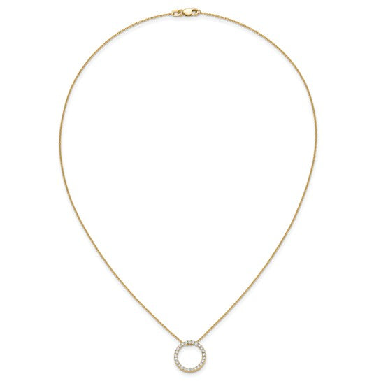 10K/14K White/Yellow Gold Diamond Circle 1/2 Carat Necklace