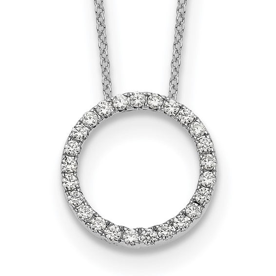 10K/14K White/Yellow Gold Diamond Circle 1/2 Carat Necklace