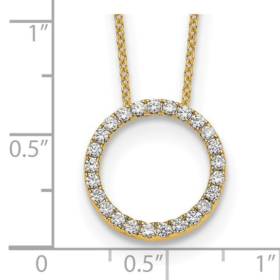 10K/14K White/Yellow Gold Diamond Circle 1/2 Carat Necklace