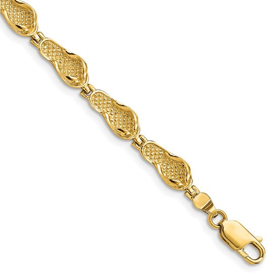 14K Yellow Gold Flip Flop Bracelet