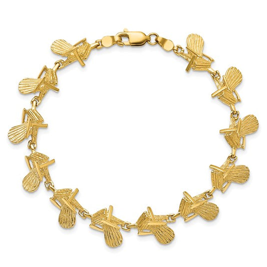 14K Yellow Gold Beach Chair Bracelet
