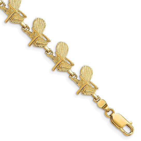 14K Yellow Gold Beach Chair Bracelet