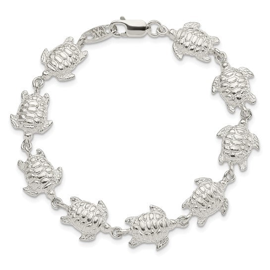 Sterling Silver Large Sea Turtle Bracelet