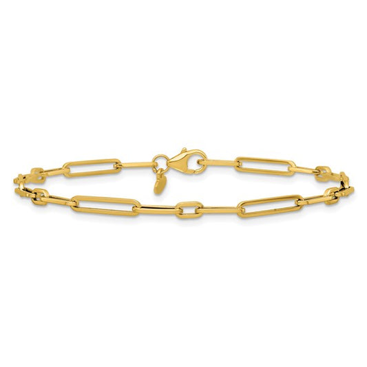 14K Yellow Gold Large Link Small Link Paperclip Bracelet