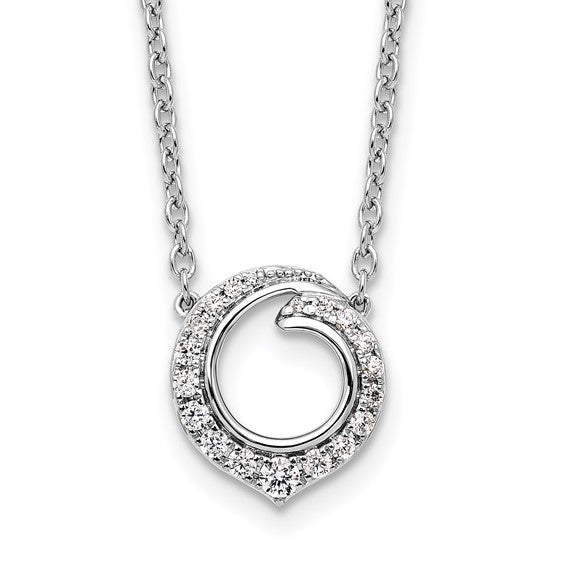 14K White Gold Fancy Circle Diamond Necklace